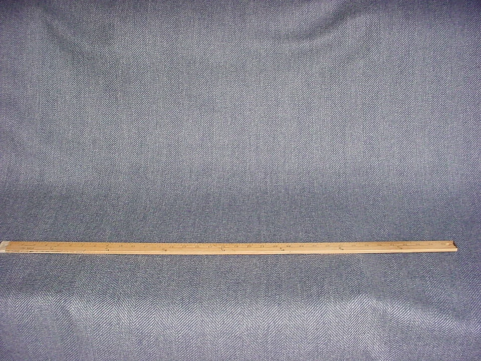 3Y Lee Jofa Mulberry Home H101 Blue Wool Herringbone Drapery Upholstery Fabric - Image 4 of 4