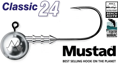 Mustad classic jig heads 3pcs. ALL SIZES. lure,cast,fishing,boat,zander,pike