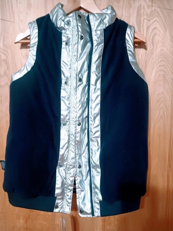 Nuevo Chaleco acolchado con cremallera completa Nautica niño/niña junior plateado, talla XL talla 16 Foto 3 de 4
