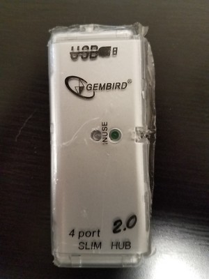Gembird UHB-C244 USB 2.0 4-Port with External Adapter - Silver