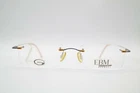 Vintage EBM Design 2387/8 Black Brown Silver Rimless Glasses Eyeglass Frame NOS
