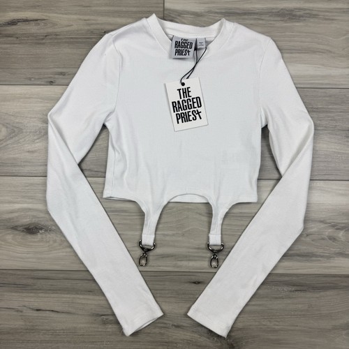 The Ragged Priest Ribbed Long Sleeve Ringer Trigger Suspender Garter Shirt XS - Picture 3 of 7