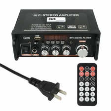 Bluetooth Audio Amplifier Receiver Home Stereo Power Amp Remote USB Music Player