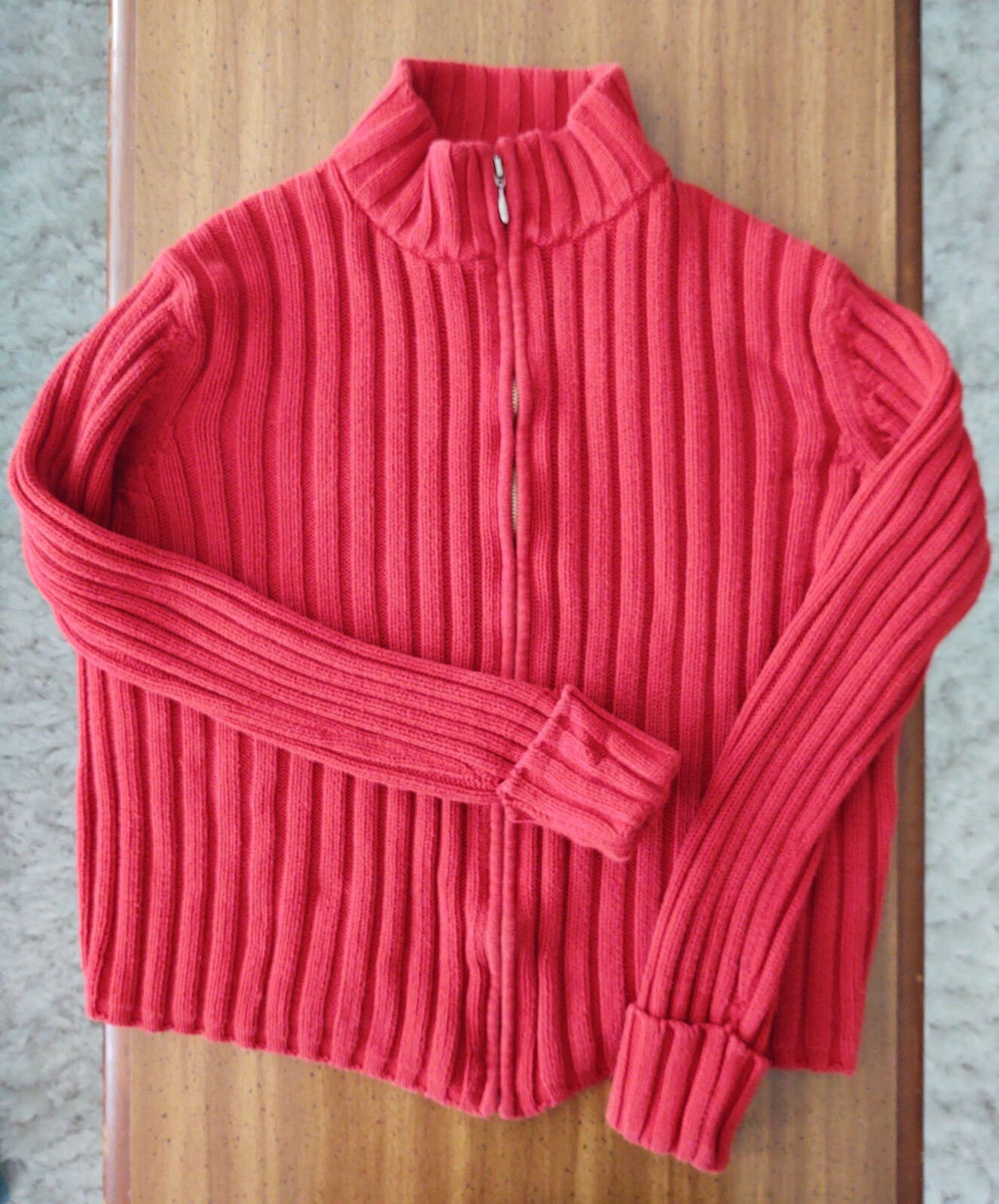 St. John's Bay Women's Vintage Sweater Chunky Knit Zip Up Size L eBay