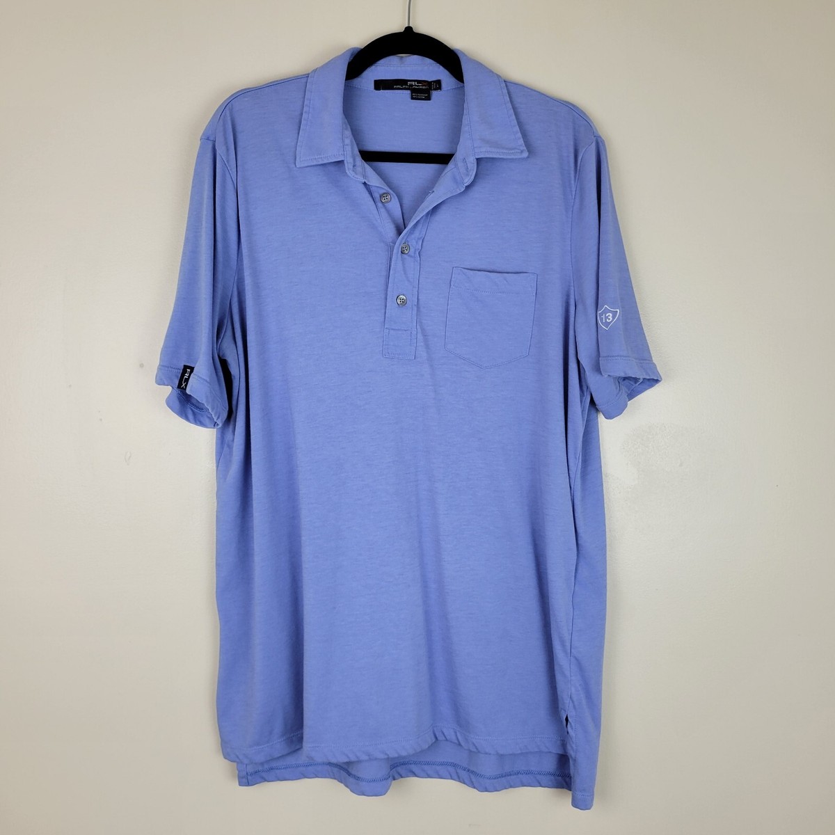 RLX Ralph Lauren Sport L Blue Short Sleeve Soft Polo Shirt
