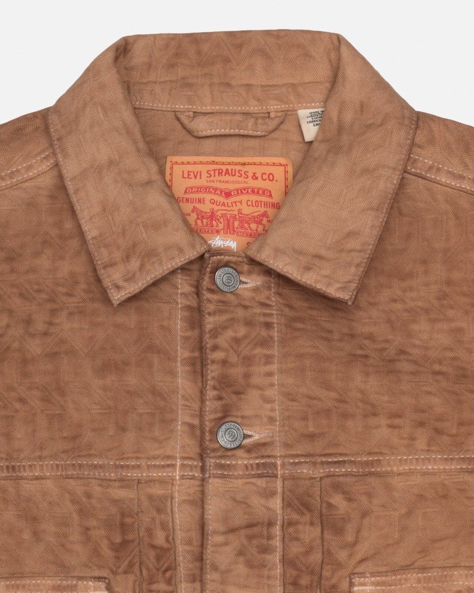 Stussy x Levi's Dyed Jacquard Trucker Jacket Black White Stussy x Levi's Dyed Jacquard Trucker Jacket Black White