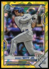2021 Bowman Draft Chrome Sapphire BOBBY WITT JR. Yellow Refractor 1/99 - Royals 