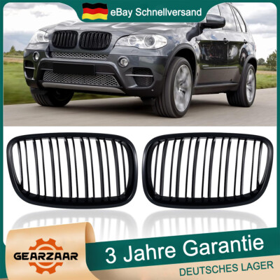 2x Kühlergrill Sport Grill Nieren Doppelsteg für BMW X5 E70 X6 E71 Glanz Schwarz
