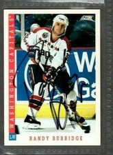 1993-94 Score #370 Randy Burridge Washington Capitals Hockey Signed Autograph