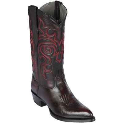 Los Altos Genuine GOAT CHERRY Western Cowboy Boot J-Toe EE 999218