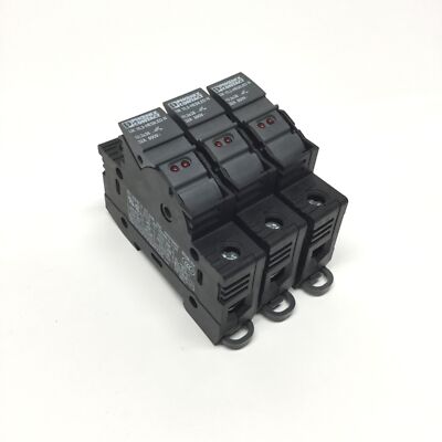 Lot of 3 Phoenix UK 10,3-HESI LED Fuse Terminal Blocks 600VAC 32A 10.3x38mm