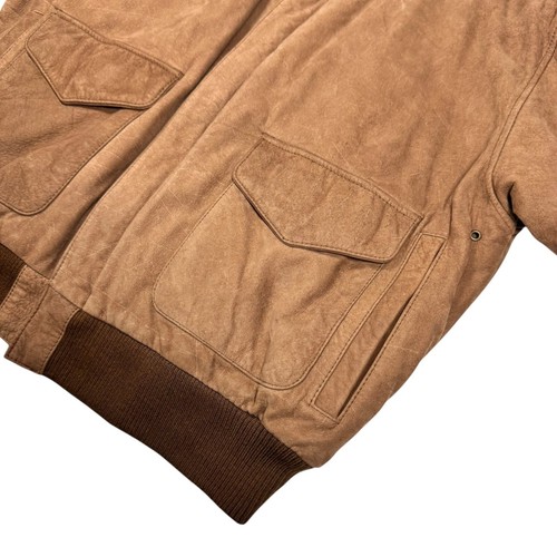 Chaqueta de Colección Años 90 G-111 Global Identity 100% Gamuza Talla M Bronceado Aviador Bombardero - Imagen 5 de 14