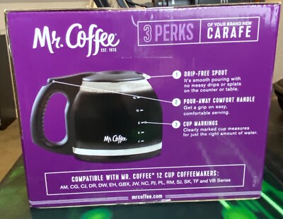 Mr. Coffee Replacement 12-Cup Glass Carafe Black Brand New Sealed | eBay