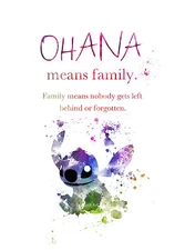 ART PRINT Lilo and Stitch Quote illustration, Ohana Means Family, Mothers Day