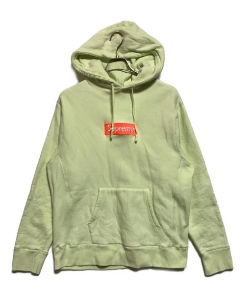 Sweat à capuche logo Supreme Box citron vert pâle taille L