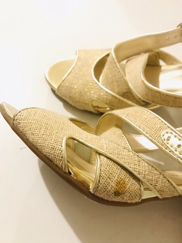 Sandali donna Etienne Aigner taglia 7 oro slingback Julia punta aperta - Foto 6 di 11