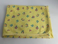 VINTAGE Carters Fish Turtle Frog Bird Yellow Baby Receiving Blanket