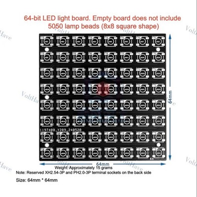 64-bit LED Light Board. Empty Board Does Not Include 5050 Lamp Beads New