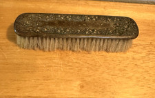 Antique Brass Clothes Vanity Brush Floral Repousse Victorian / Edwardian Ornate