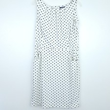 Chaps Sheath Dress Size 14, Sleeveless, Black White Polkadots, Career, Casual