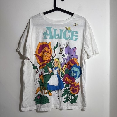 Disney's Alice In Wonderland T-Shirt Size Medium Double Print Oversized