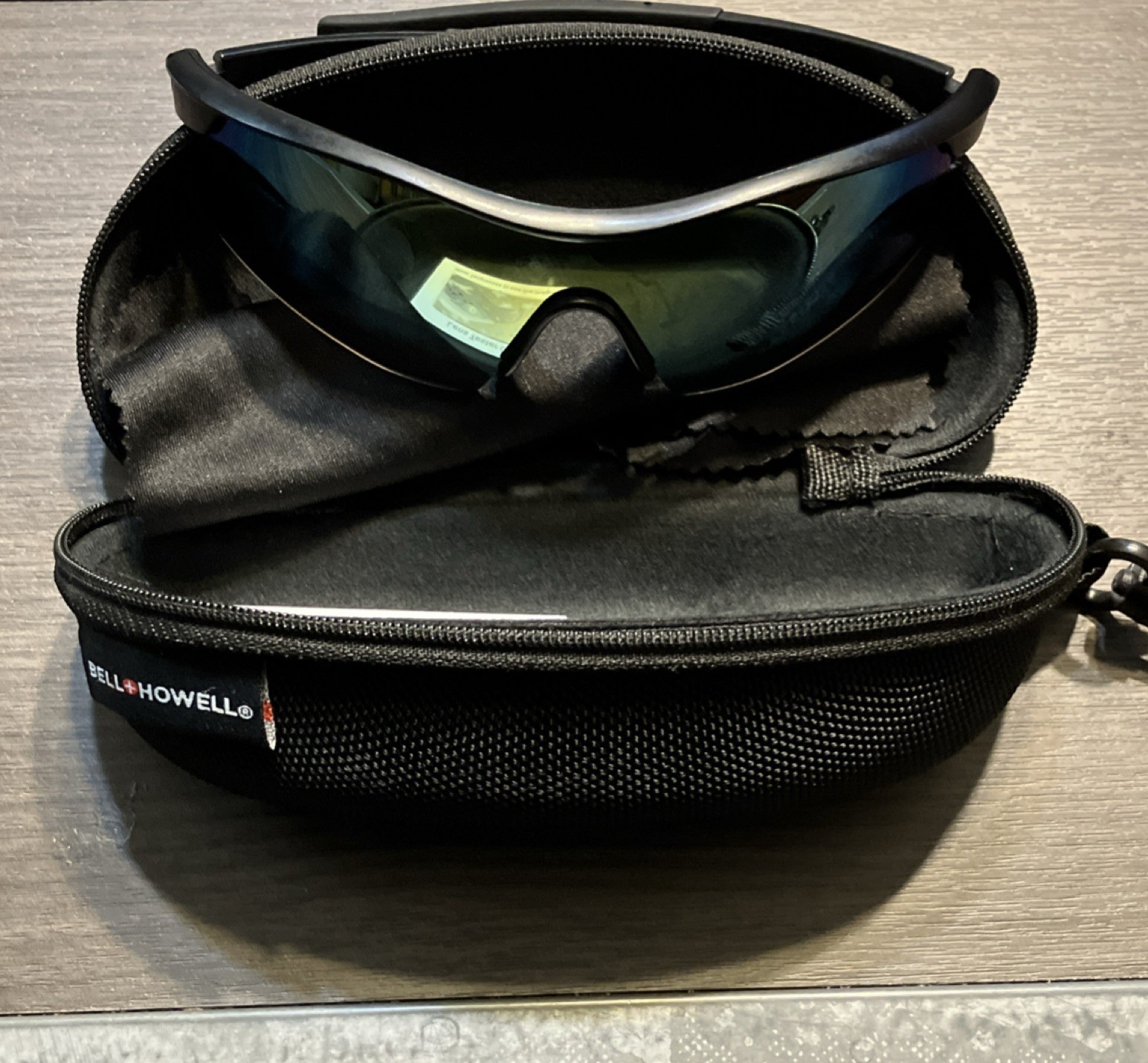 Bell + Howell Tac Glasses Cycling Sunglasses Mirror Blue Lens Black ...