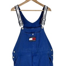 Vintage Tommy Hilfiger Denim Overalls, Sz L 90  s Jean Overalls