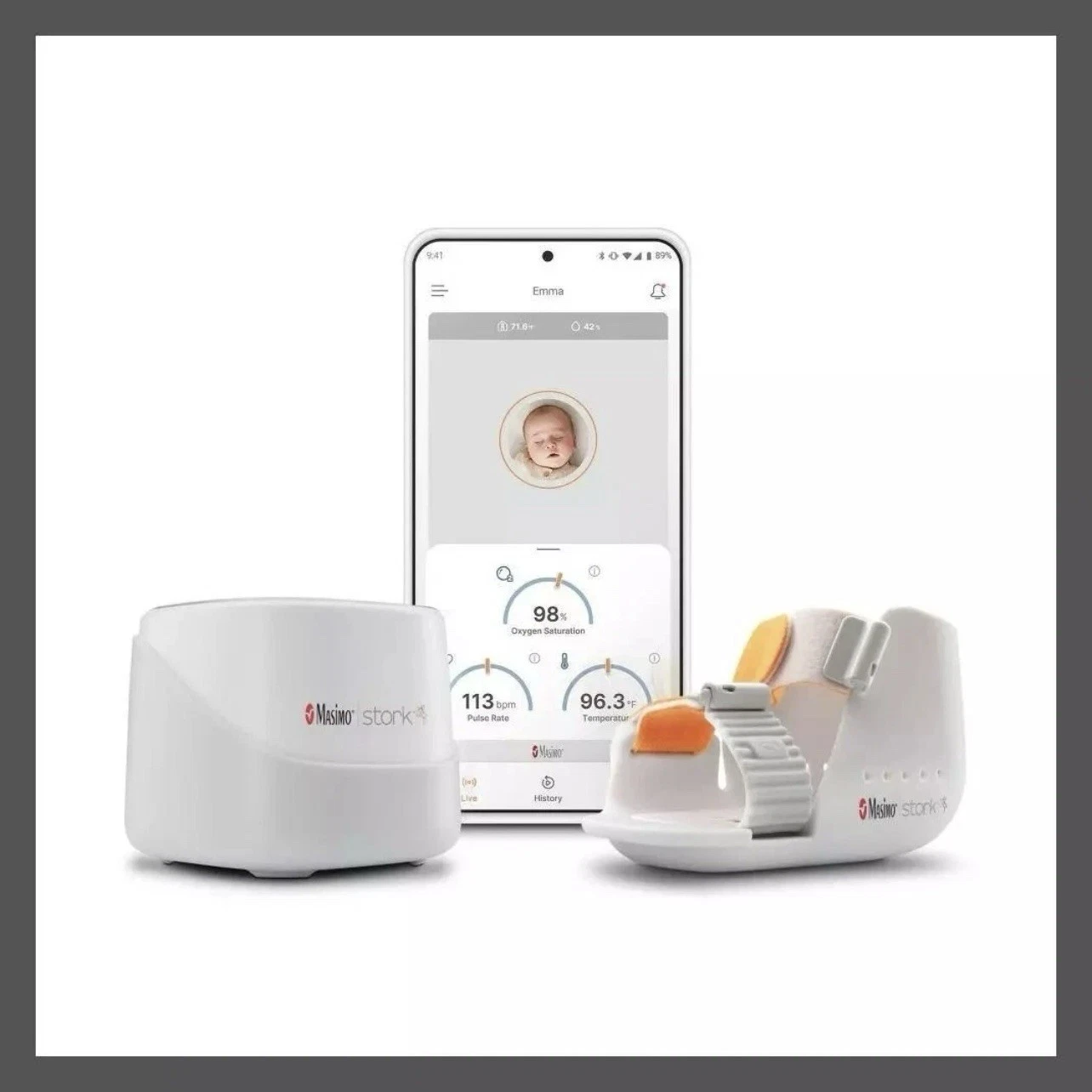Masimo Stork Vitals Smart Home Baby Monitoring System Boot White: New - Open Box