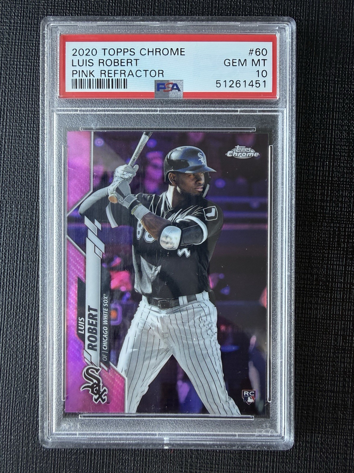Luis Robert (White Sox) 2025 Topps Chrome Pink Refractor RC #60 PSA GEM Mint 10