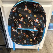 Space Themed Backpack For Kids Planets Spaceship Stars Spacemen