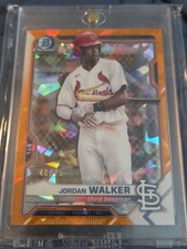 2021 Bowman Chrome Jordan Walker Orange Sapphire Refractor #48/75 Rookie SICK