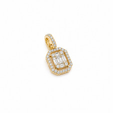 18kt gold pendant with natural diamonds