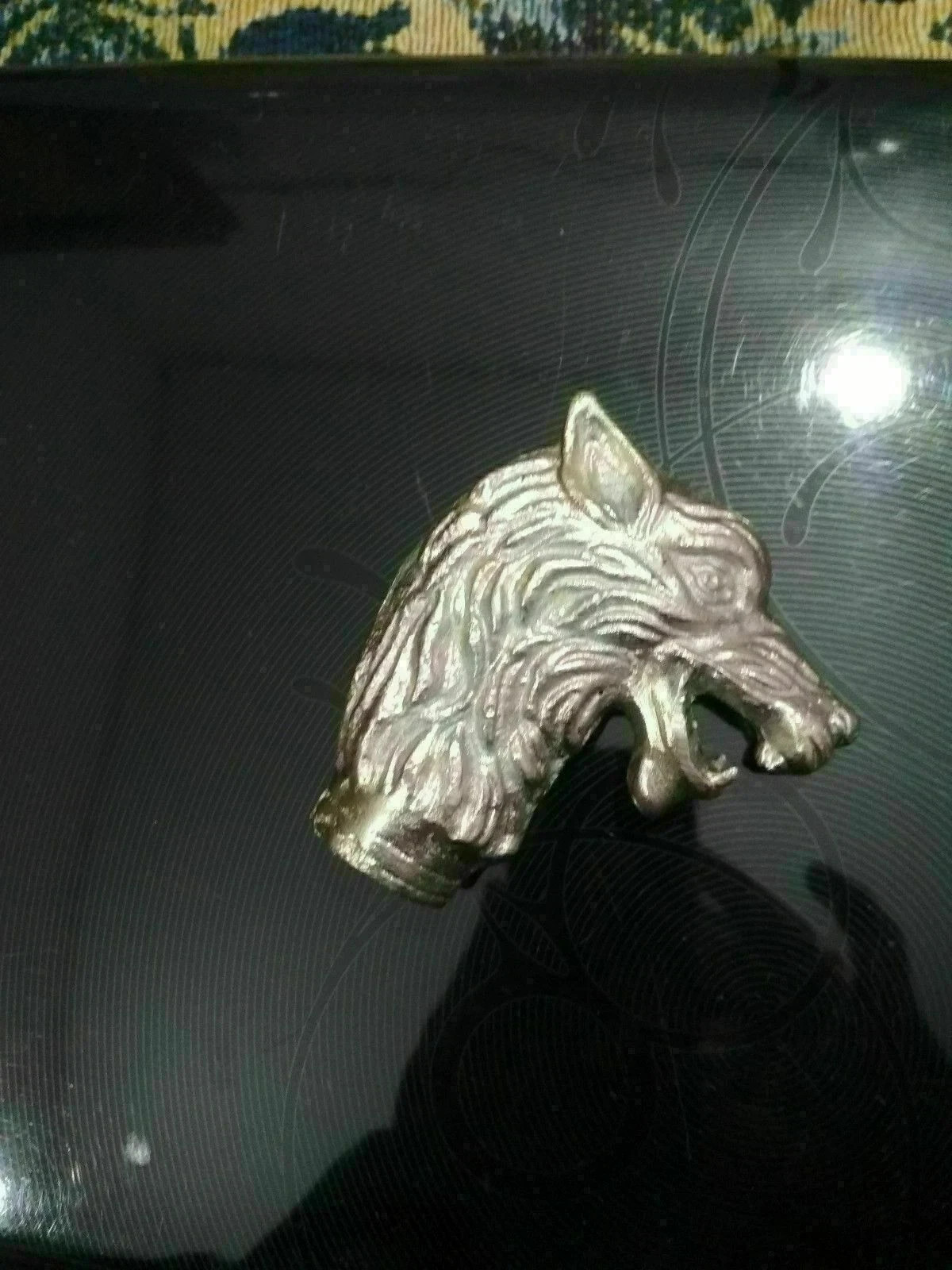 SOLID DESIGNER SILVER DRAGON HEAD FOR WALKING STI… - image 2