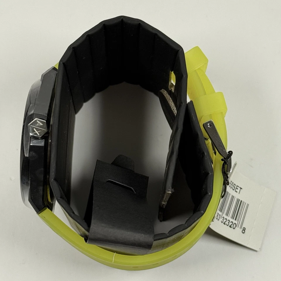 Reloj para mujer Armani Exchange AX7155SET Andrea esfera negra correa de silicona amarilla” Foto 3 de 4
