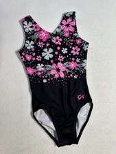 GK Elite GYMNASTICS Leotard FLORAL Black PINK Mint FLOWERS Tank CL Child Large