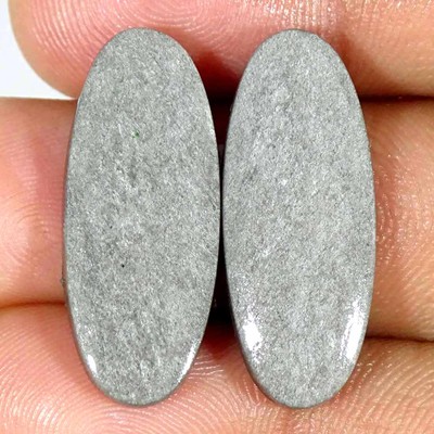 19.20Cts Natural Sheen Silver Obsidian Oval Pair Cabochon Loose Gemstone