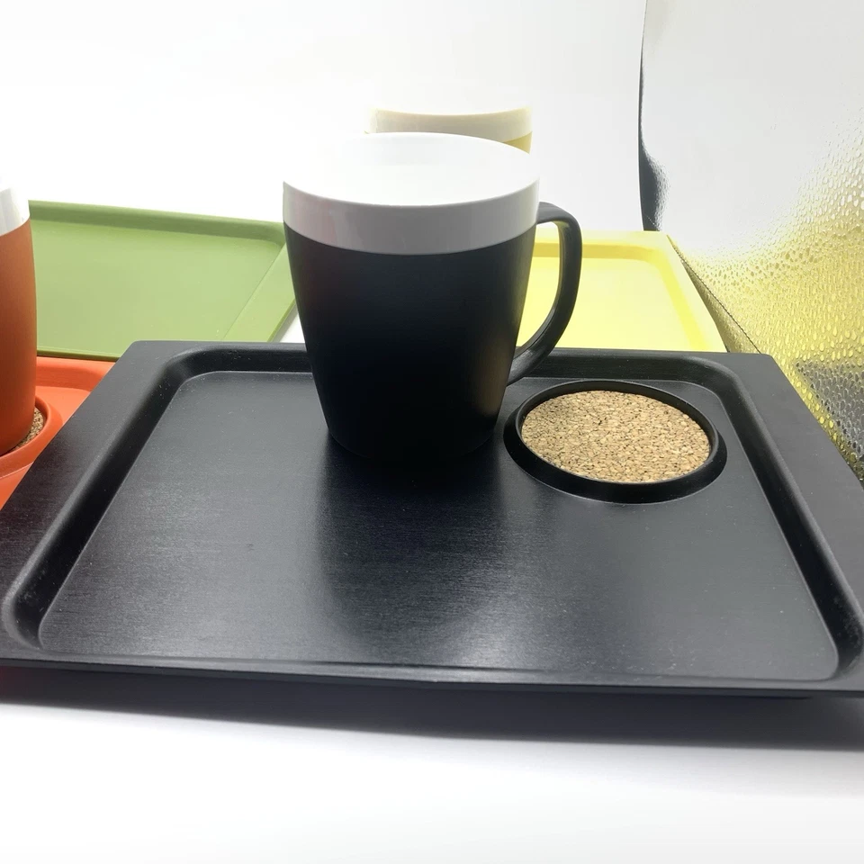 MCM Juego de 4 Bandejas y Tazas para Servir Snacks ACCA Ware de David Douglas Vintage Retro Foto 2 de 4