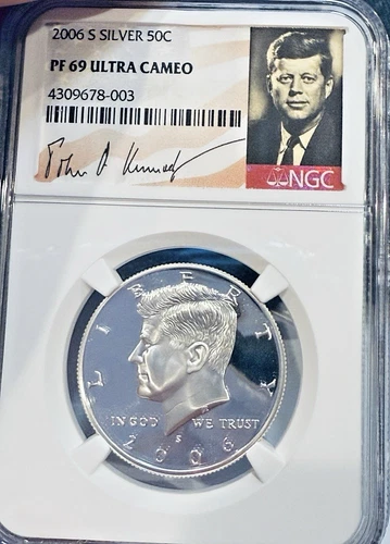 2006-S 90% Silver JFK Half $ GEM ~ NGC PR69 ULTRA CAMEO ~ JFK Signature