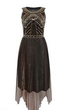 Babeyond Beaded Art DECO Tea Length Flapper Dress 18 NWT