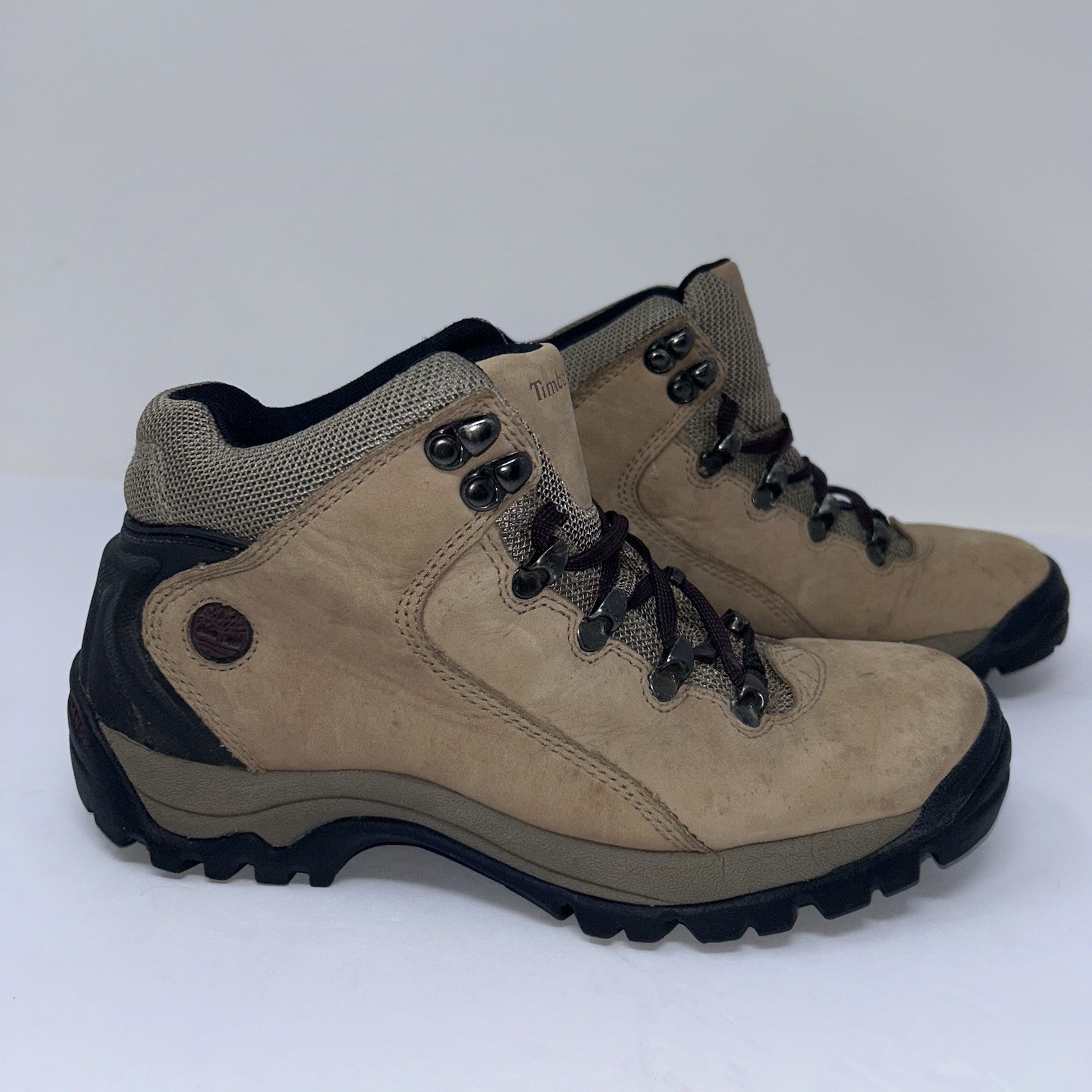 Timberland Hiking Boots Women’s Sz 8M Brown Leather 87629 Lace Up Trail Ankle-image