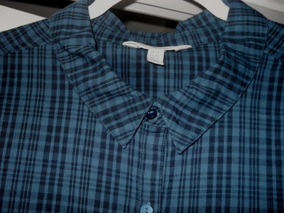 SEASALT DRESS Dark blue long sleeved check midi shirtdress size 18 WORN ONCE - Image 1 of 4