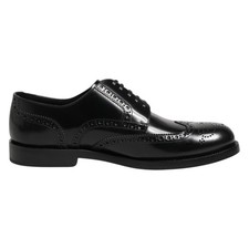 DOLCE & GABBANA Shoes Black Leather Derby Wingtip Formal Men EU41 / US8 1050usd
