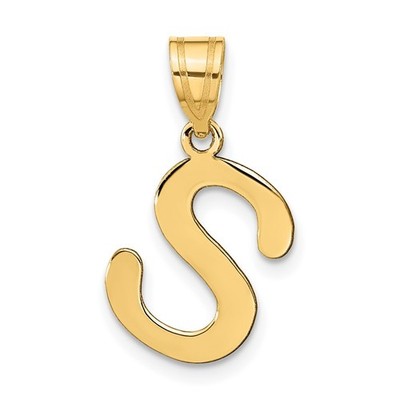 14k Gelbgold poliert Blase Buchstabe S Initiale Charm Anhänger