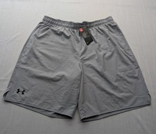 New Mens Under Armour Qualifier 8" Heat Gear Sz XL Loose Gray Woven Shorts
