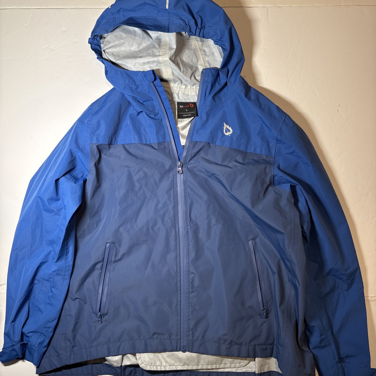 Baleaf Windbreaker Jacket Size M/L Blue Zip Up Hooded Rain W