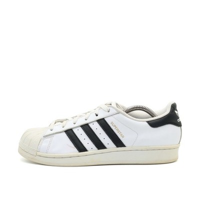 adidas Damen Superstar Schuh Weiß/Schwarz Leder Low-Top Sneaker EU 38 2/3
