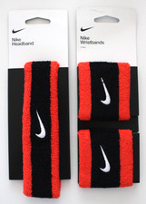 Nike Swoosh Headband  Wristbands Set Singlewide Adult Picante Red/Black