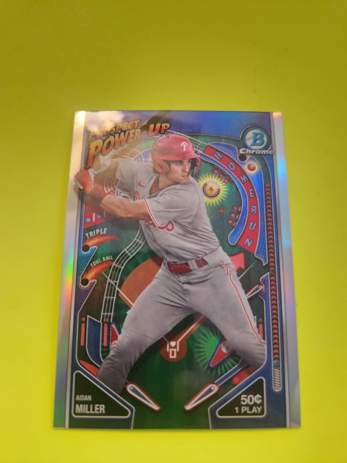 AIDAN MILLER 2024 BOWMAN CHROME  PROSPECT POWER UP #PP-18 PHILLIES 3B