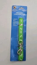 Greenbrier Kennel Club Green with White Bones 4 Foot Dog Leash