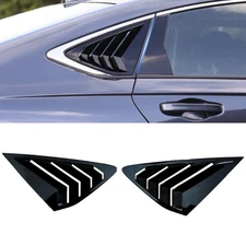Rear Side Window Louver Cover Vent Visor For 2023-2025 Honda Accord Gloss Black